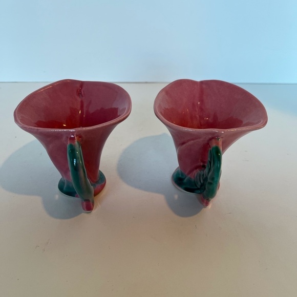 Whapeton Rosemead Pottery Lily Shaped Sugar Bowl and Creamer 1940s - Picture 3 of 12